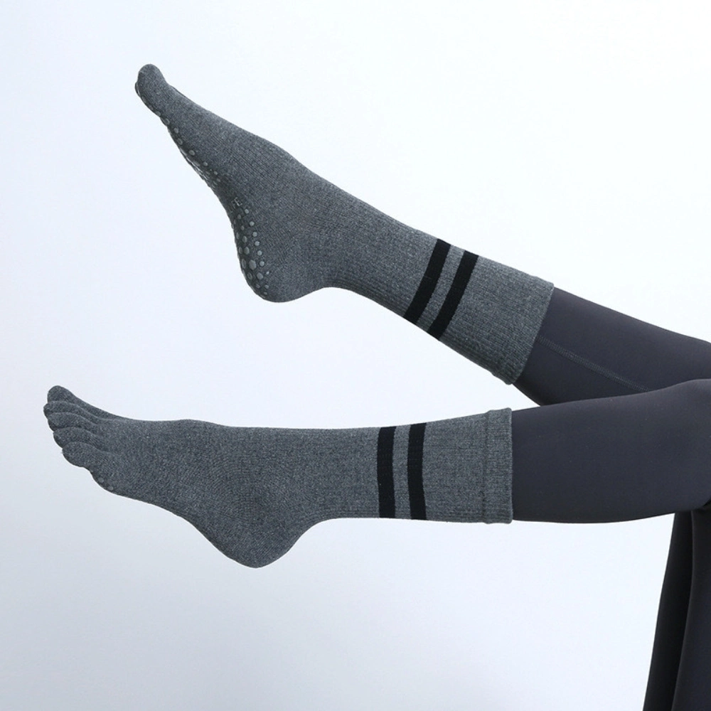 Toe Split Knee High Grip Socks, Non-Slip Thermal Yoga, Pilates, Ballet Socks, Women′s Socks Bl23481