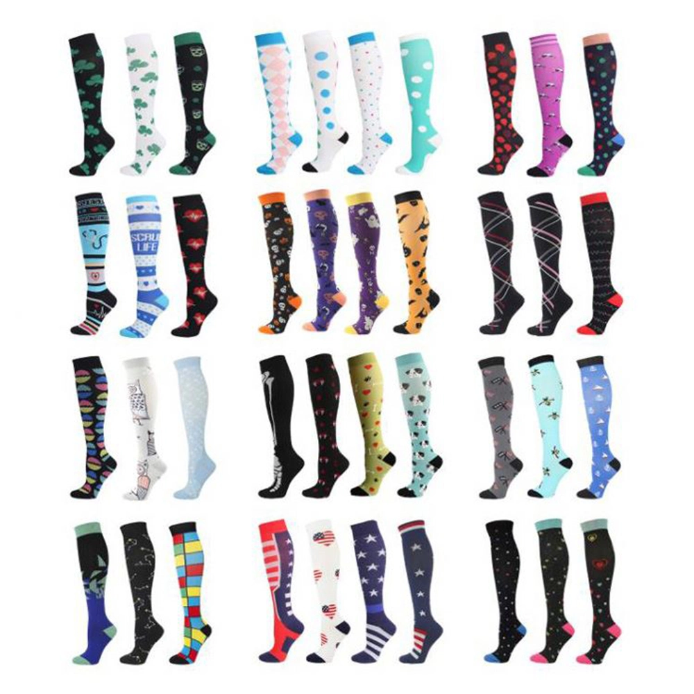 Custom Wholesale Cheap Men Sport Cotton Crew Grip Anti-Slip Compression Funny Fashion Printed Jacquard Knitted Ankle Basketball Long Football Cycling Socks