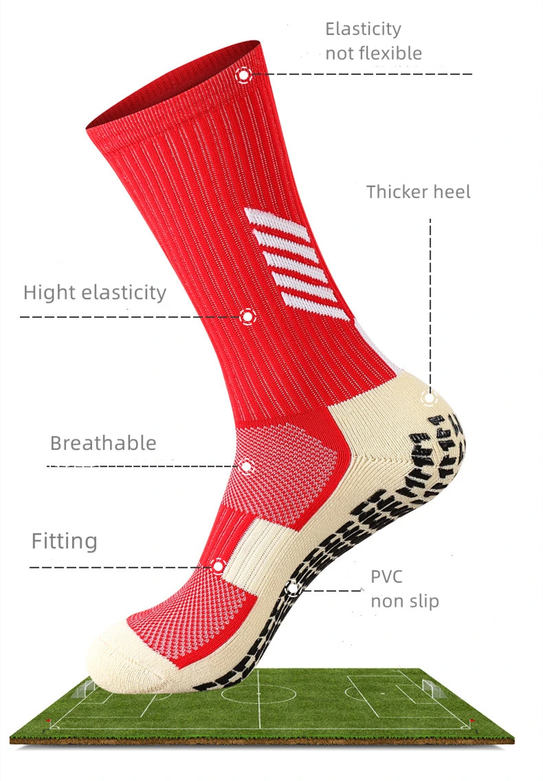 PVC Adhesive Football Socks Men Training Stocking MID-Tube Non-Slip Leggings Children Thickened Towel Bottom Soccer Socks Sports Socks Wholesale Cotton Socks