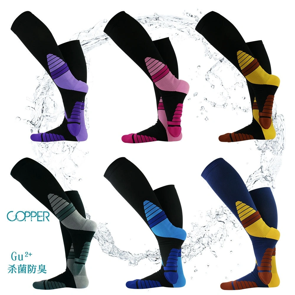 Compression Socks Running Marathon Long Tube Sports Socks, Unisex Knee Length Breathable Hiking Trekking Sock, Knee High Socks for Men and Women Wbb17069