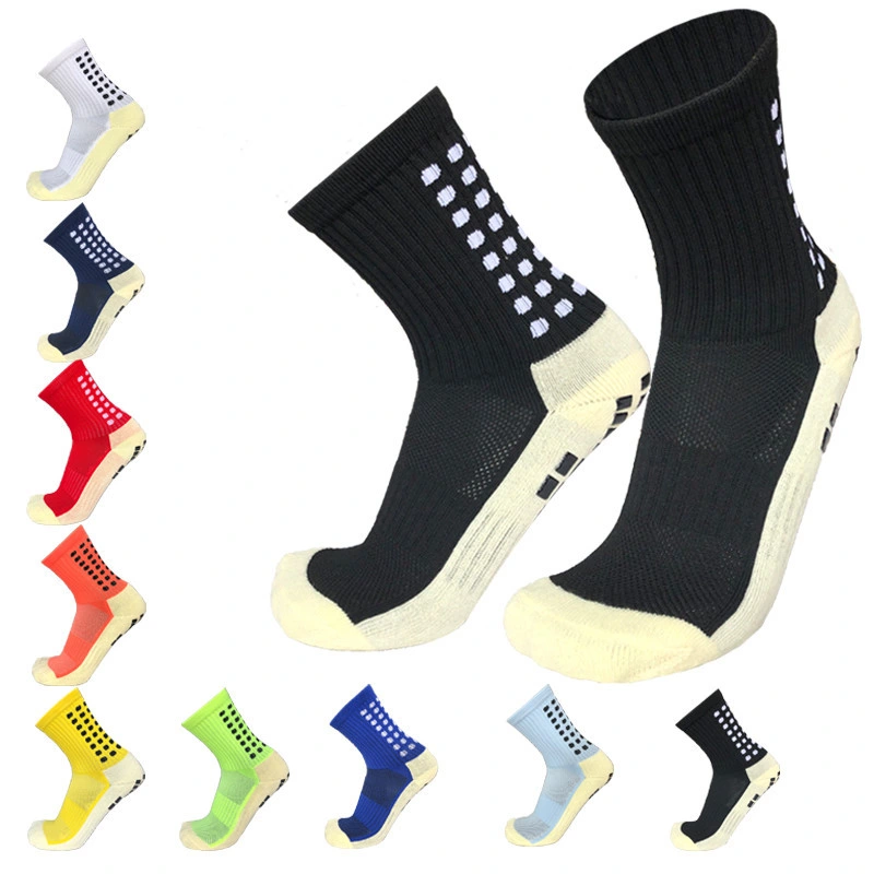 Unisex Men Kids Anti Slip Cotton Crew Sock Non Slip Compression Soccer Sport Football Basketball Sports Grip Socks